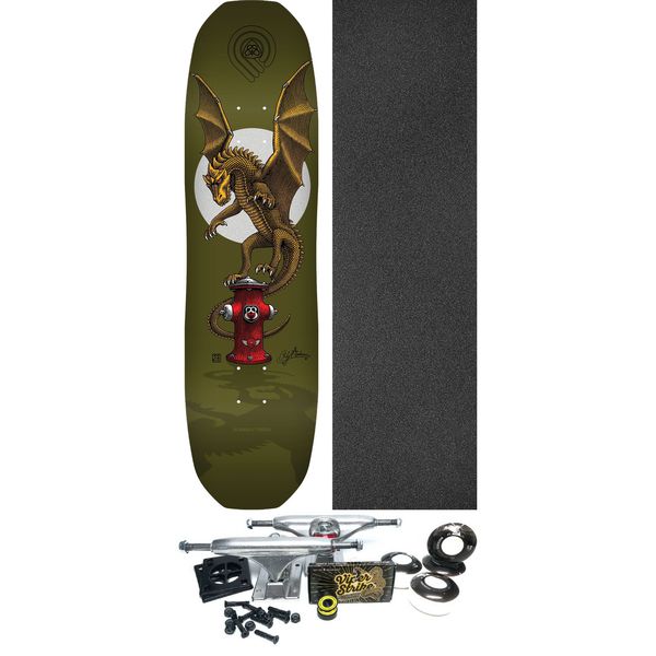 Powell Peralta Andy Anderson Hydrant Olive Skateboard Deck - 8.4" x 32" - Complete Skateboard Bundle